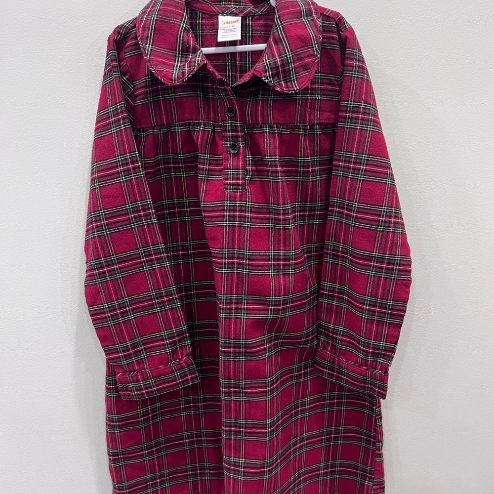 ⭐️3/30⭐️ Gymboree Red Plaid Long Sleeve Pajamas dress